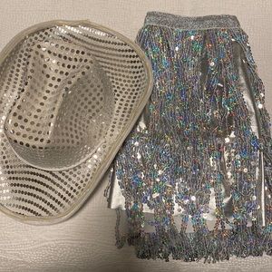 Disco Skirt and Cowboy Hat